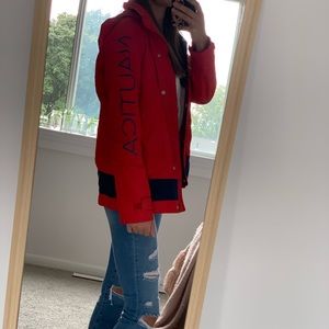 Red Nautica Rain Jacket